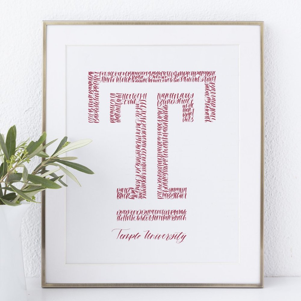 Temple University Word Art